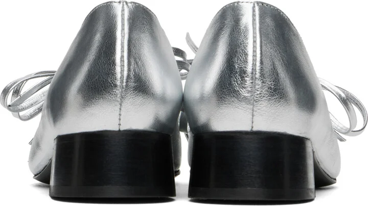 Nicole Saldaña Silver Isabel Ballerina Flats - Image 2