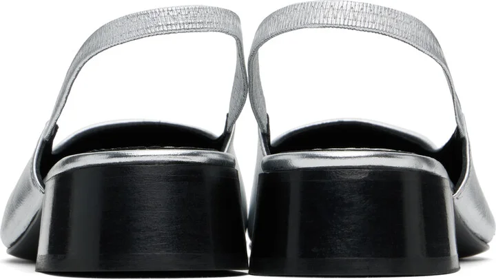 Nicole Saldaña Silver Paz Heels - Image 2