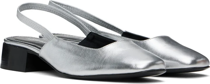 Nicole Saldaña Silver Paz Heels - Image 4