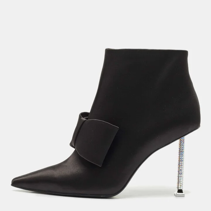 Nicoli Black Satin Jarvis Booties Size 38
