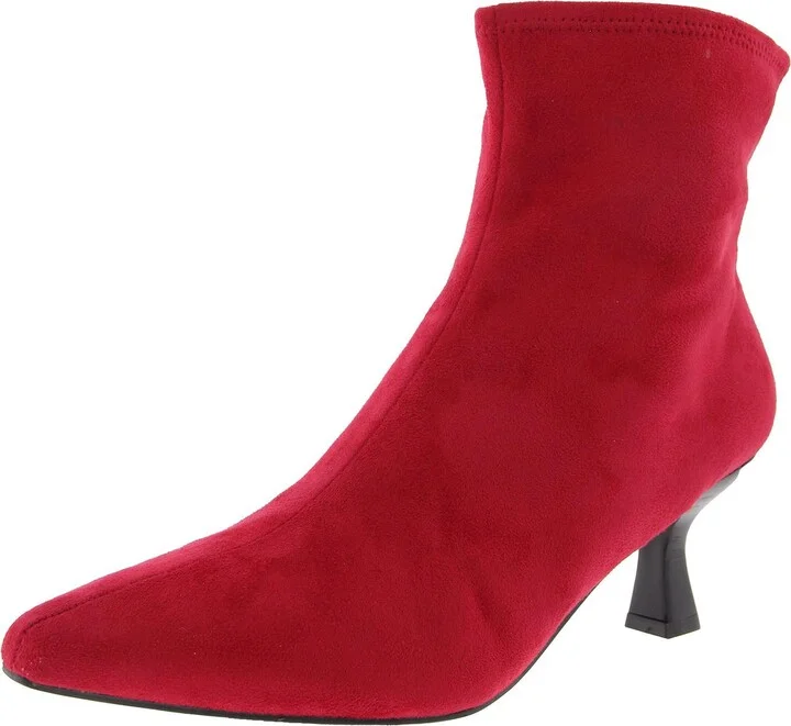 Nidia Womens Faux Suede Zip Up Ankle Boots