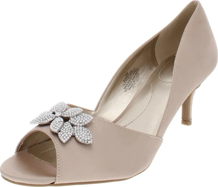 Niella Womens Metallic Peep-Toe Evening Heels