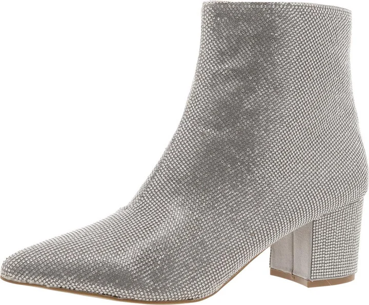 Nightlife Bling Womens Zipper Textured Booties