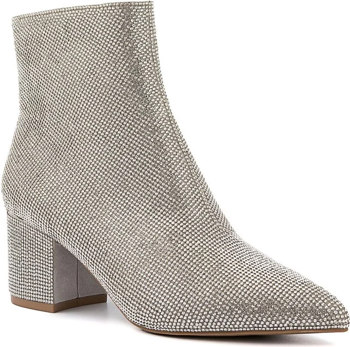 Nightlife Womens Faux Suede Heel Ankle Boots