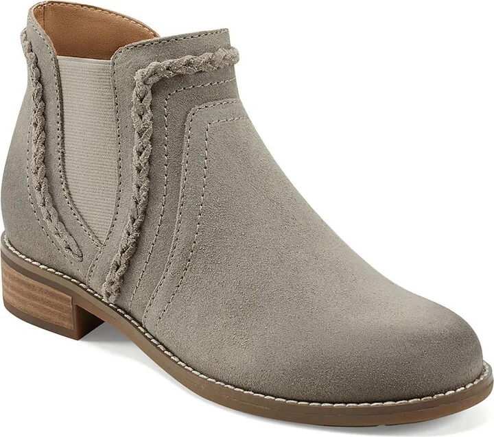 Nika Womens Leather Western Ankle Boots