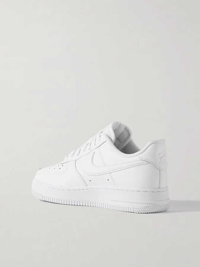 Nike - Air Force 1 '07 Crystal-embellished Leather Sneakers - White - Image 3