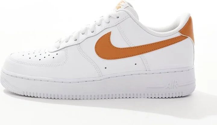 Nike Air Force 1 '07 sneakers in white and brown - Image 2