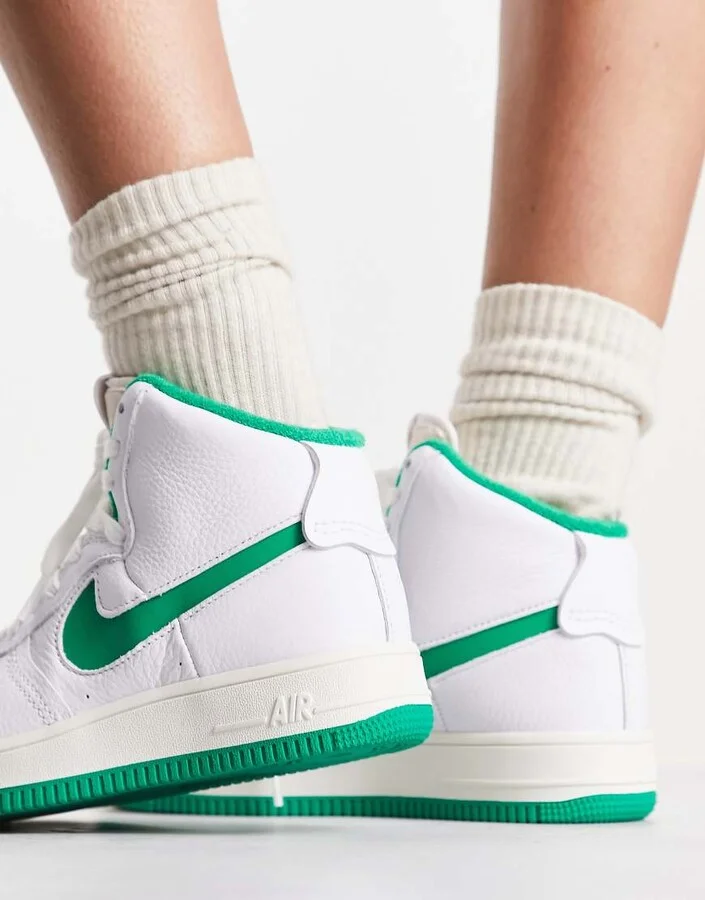 Nike Air Force 1 Sculpt sneakers in white/green - Image 2