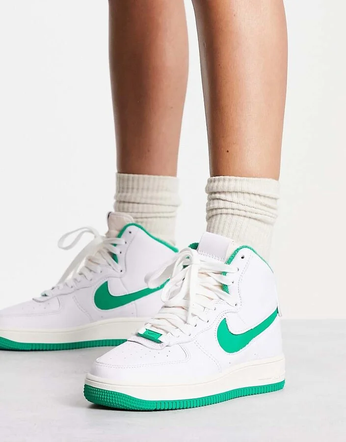 Nike Air Force 1 Sculpt sneakers in white/green