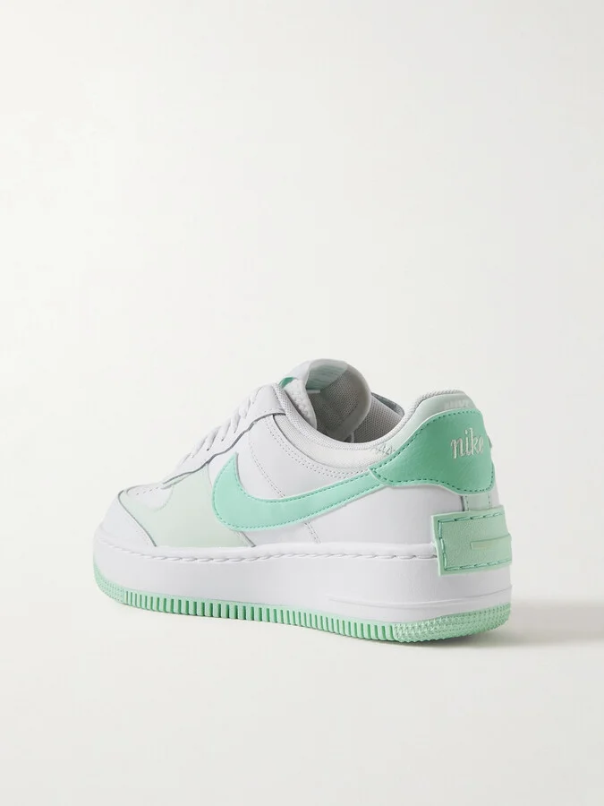 Nike - Air Force 1 Shadow Leather Platform Sneakers - White - Image 3