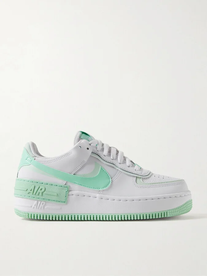 Nike - Air Force 1 Shadow Leather Platform Sneakers - White