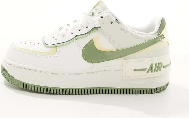 Nike Air Force 1 Shadow sneakers in white and green - Image 2