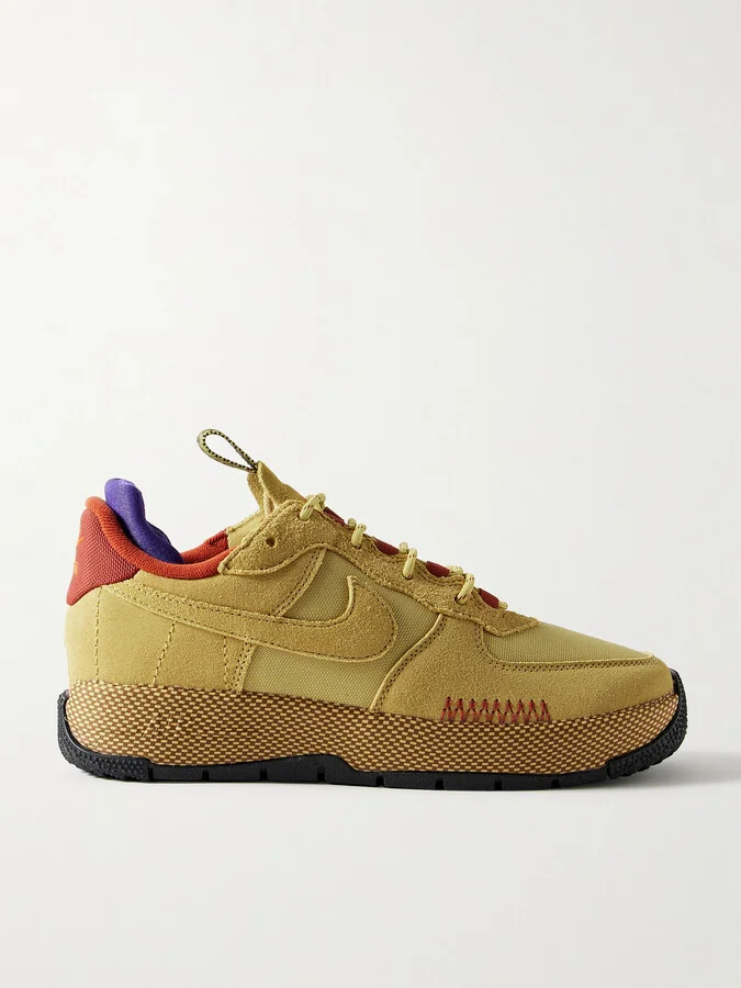 Nike - Air Force 1 Wild Suede And Mesh Sneakers - Neutrals