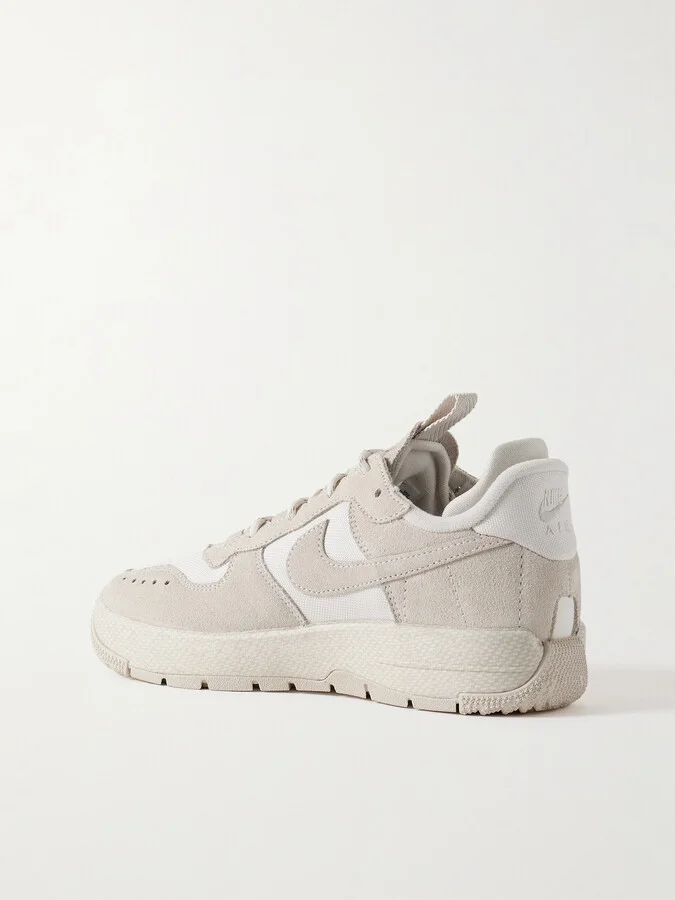 Nike - Air Force 1 Wild Suede And Mesh Sneakers - White - Image 3