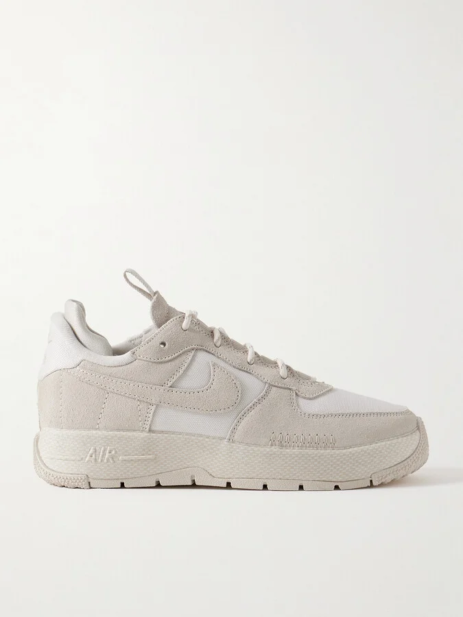 Nike - Air Force 1 Wild Suede And Mesh Sneakers - White