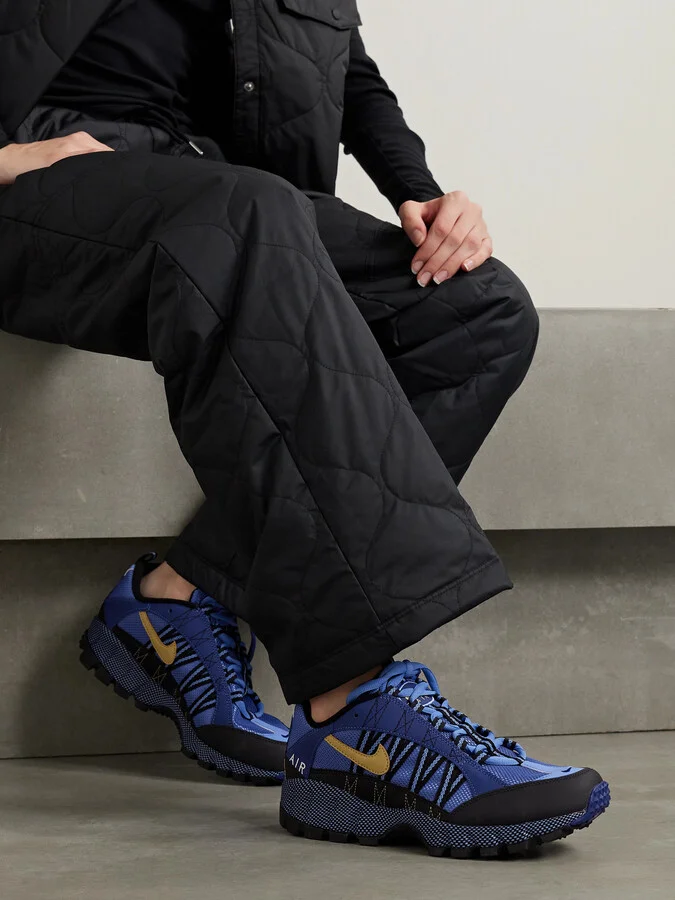 Nike - Air Humara Qs Leather-trimmed Mesh Sneakers - Blue - Image 2