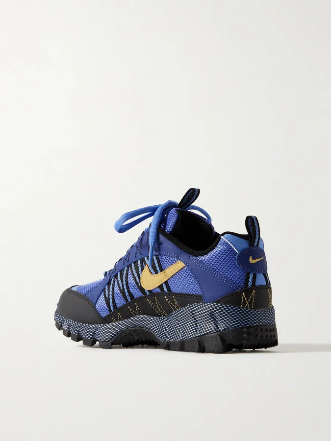 Nike - Air Humara Qs Leather-trimmed Mesh Sneakers - Blue - Image 3