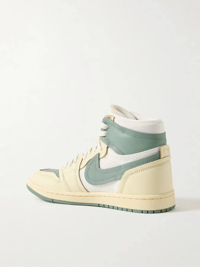 Nike - Air Jordan 1 High Leather And Twill Sneakers - Neutrals - Image 3
