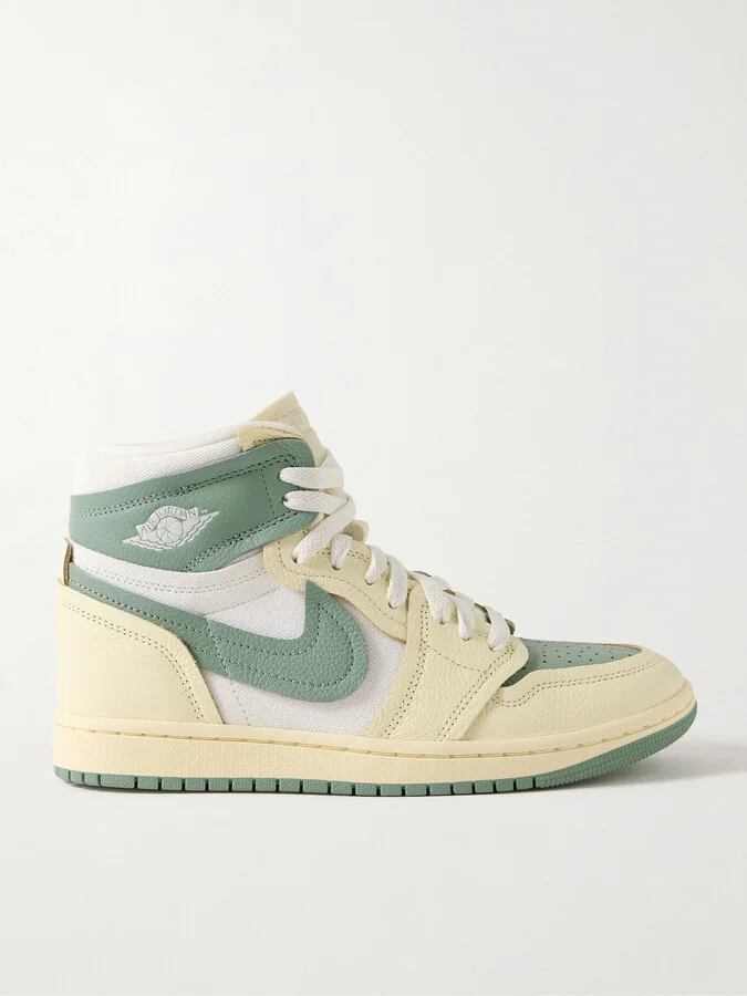Nike - Air Jordan 1 High Leather And Twill Sneakers - Neutrals