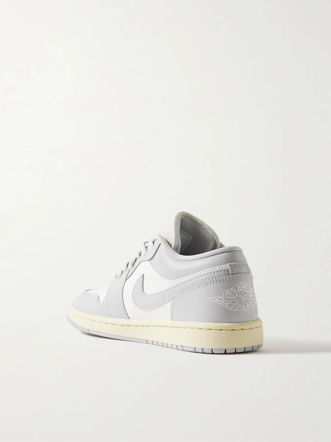 Nike - Air Jordan 1 Low Leather Sneakers - Gray - Image 3