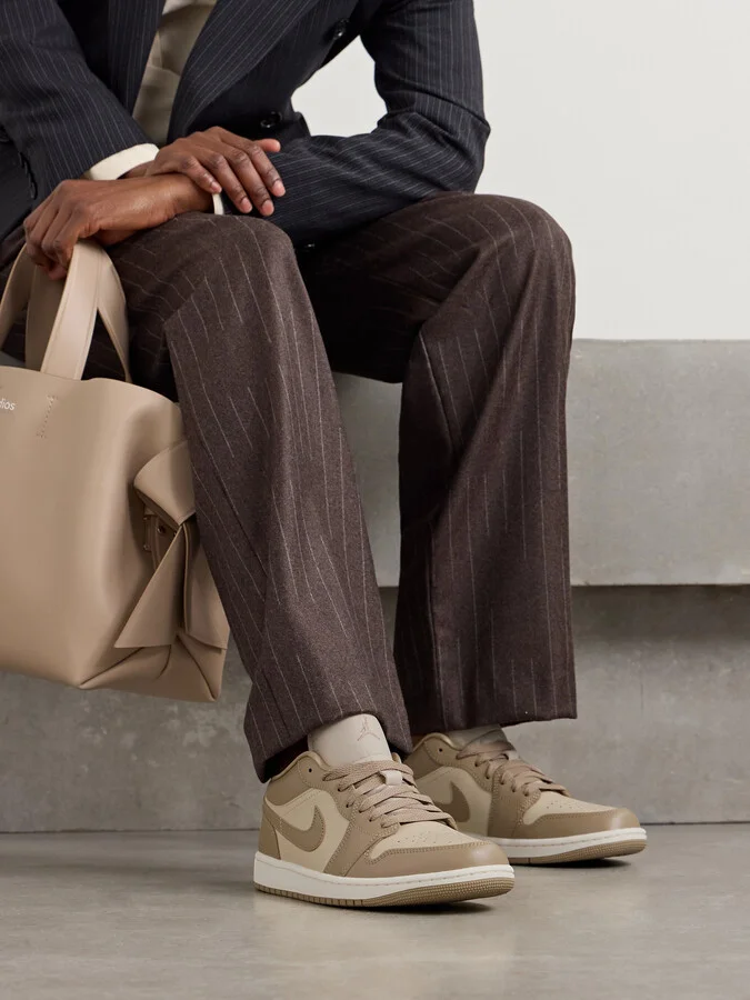 Nike - Air Jordan 1 Low Leather Sneakers - Neutrals - Image 2
