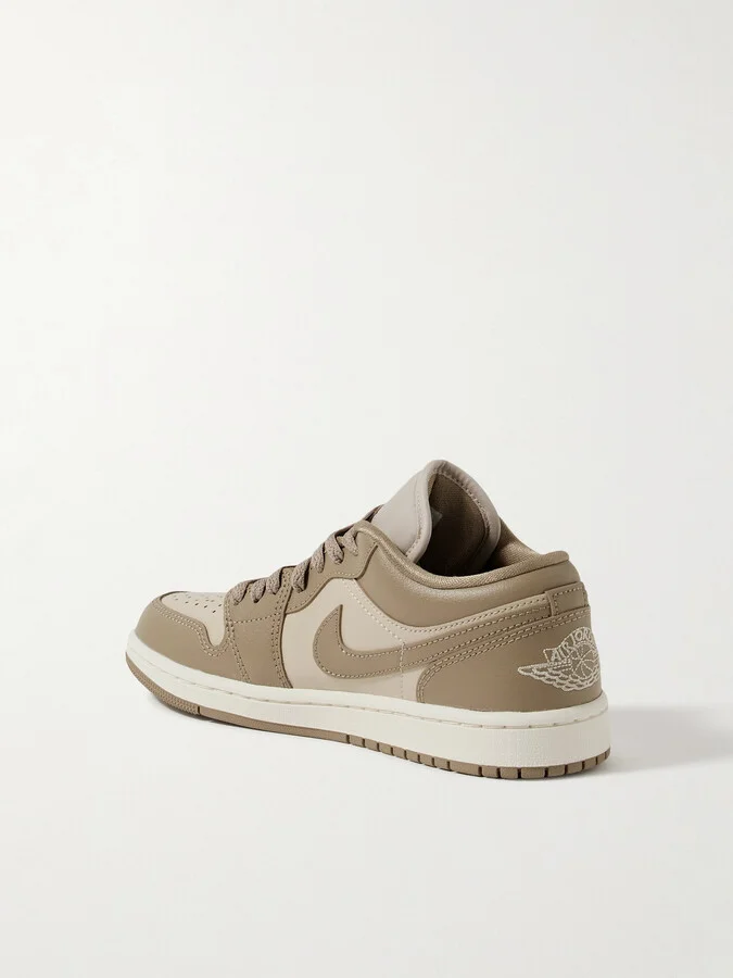 Nike - Air Jordan 1 Low Leather Sneakers - Neutrals - Image 3