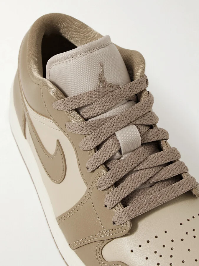 Nike - Air Jordan 1 Low Leather Sneakers - Neutrals - Image 4