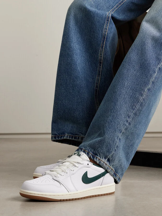 Nike - Air Jordan 1 Low Og Leather Sneakers - White - Image 2