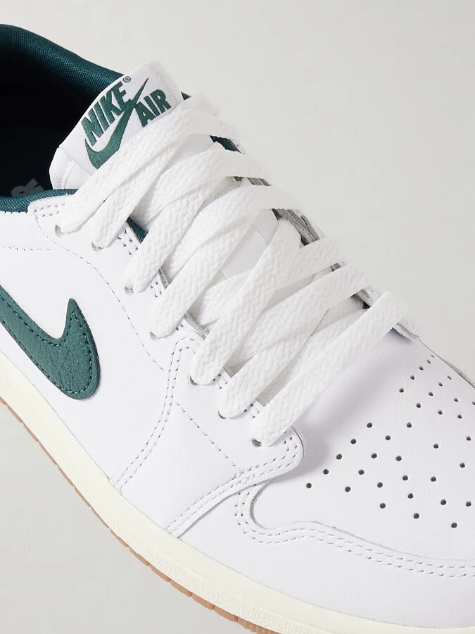 Nike - Air Jordan 1 Low Og Leather Sneakers - White - Image 4
