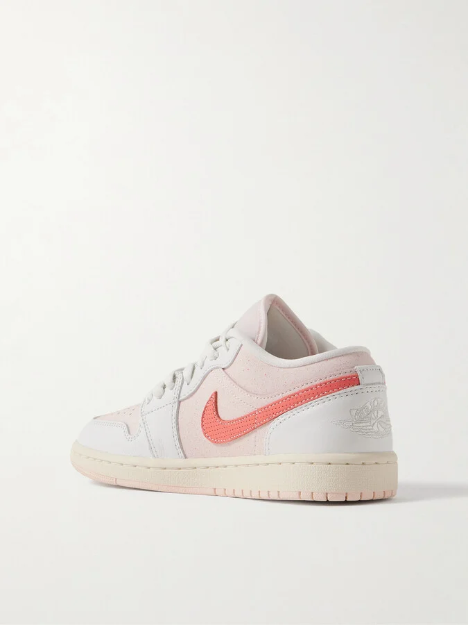 Nike - Air Jordan 1 Low Se Leather Sneakers - Pink - Image 3