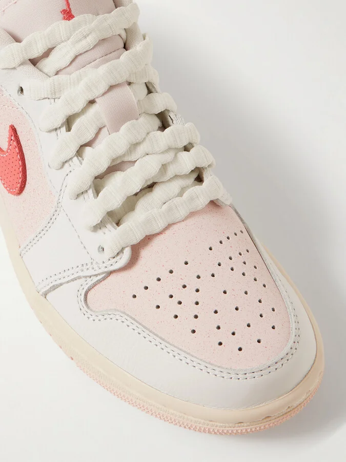 Nike - Air Jordan 1 Low Se Leather Sneakers - Pink - Image 4
