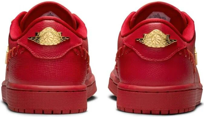 Nike Air Jordan 1 Low sneakers red and gold - Image 4