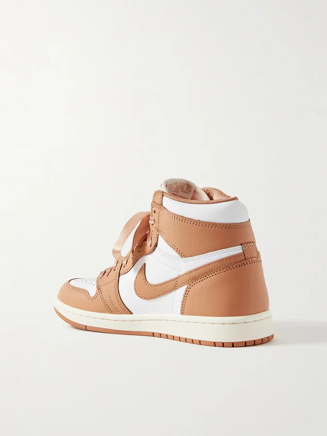 Nike - Air Jordan 1 Retro Mesh-trimmed Leather High-top Sneakers - Brown - Image 3
