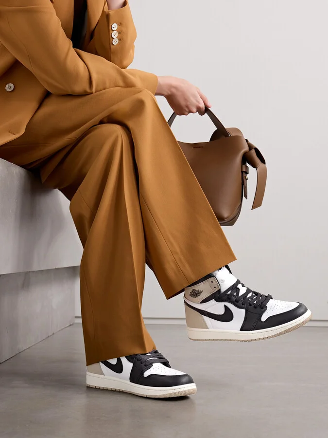 Nike - Air Jordan 1 Retro Og Leather And Nubuck High-top Sneakers - Brown - Image 2