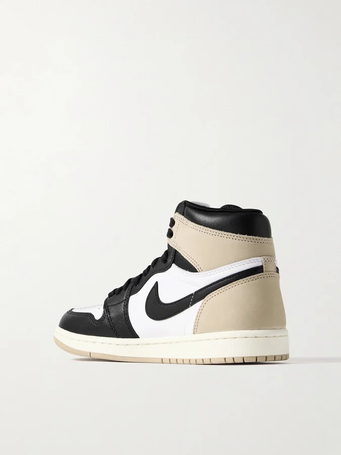 Nike - Air Jordan 1 Retro Og Leather And Nubuck High-top Sneakers - Brown - Image 3