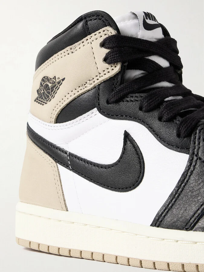Nike - Air Jordan 1 Retro Og Leather And Nubuck High-top Sneakers - Brown - Image 4