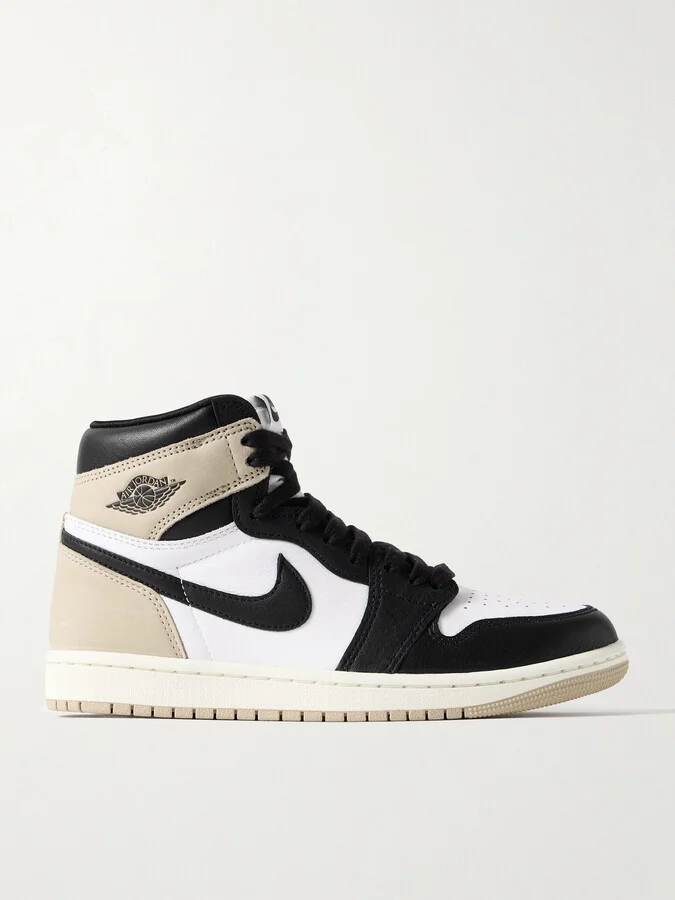 Nike - Air Jordan 1 Retro Og Leather And Nubuck High-top Sneakers - Brown