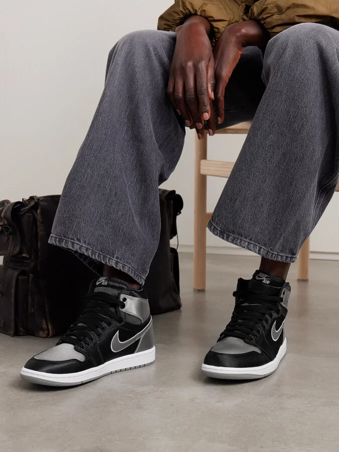 Nike - Air Jordan 1 Retro Og Satin High-top Sneakers - Black - Image 2