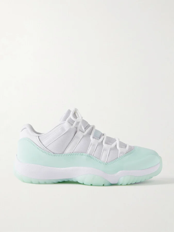 Nike - Air Jordan 11 Retro Patent And Smooth Leather-trimmed Mesh Sneakers - Green
