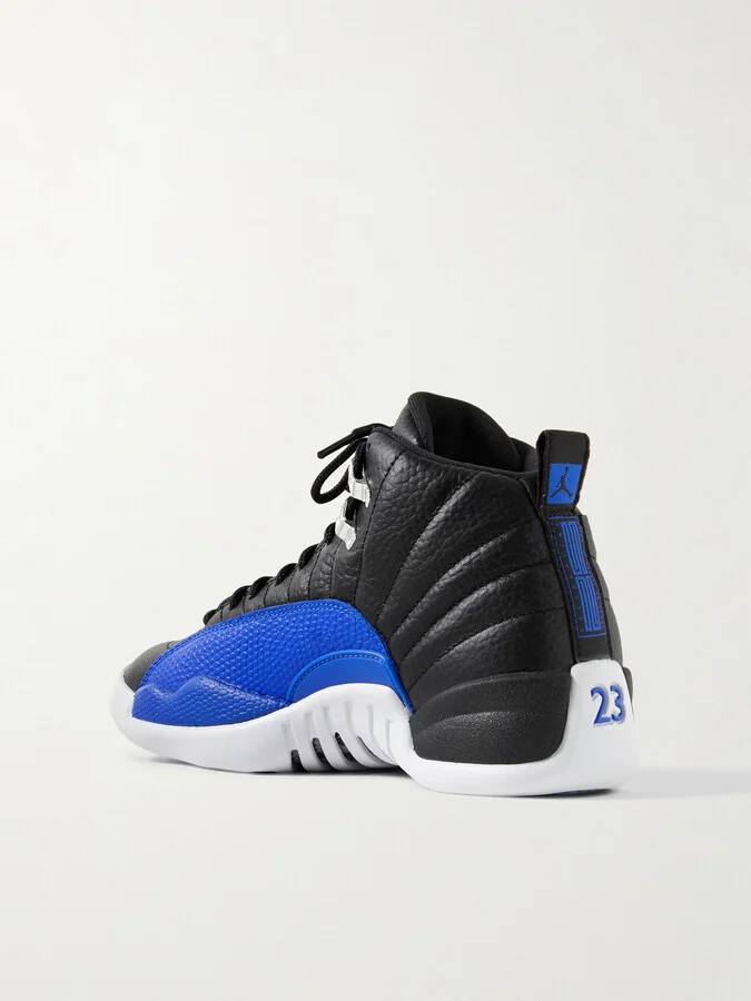 Nike - Air Jordan 12 Retro Textured-leather High-top Sneakers - Black - Image 3