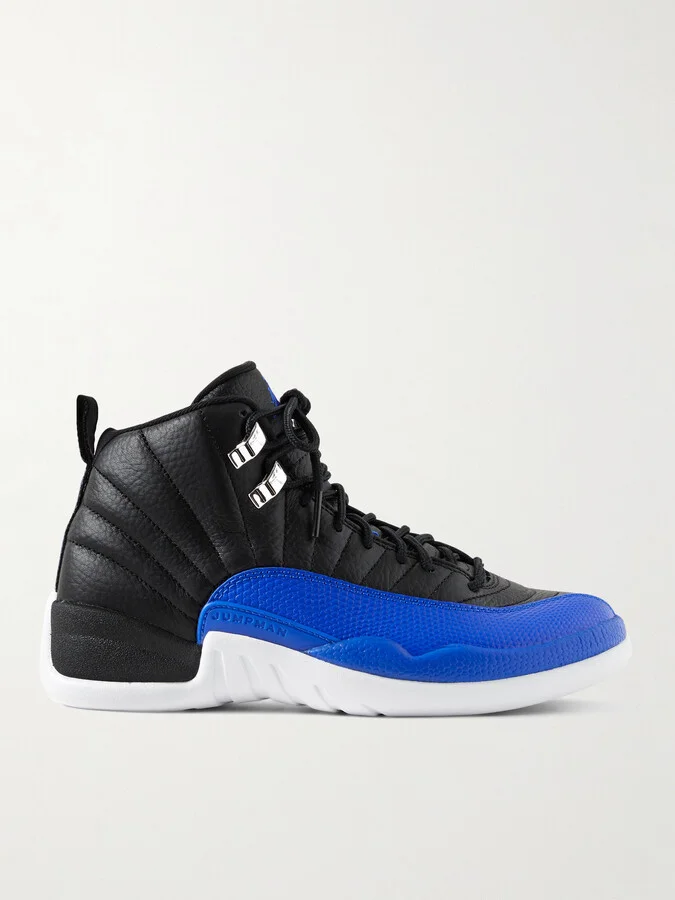 Nike - Air Jordan 12 Retro Textured-leather High-top Sneakers - Black
