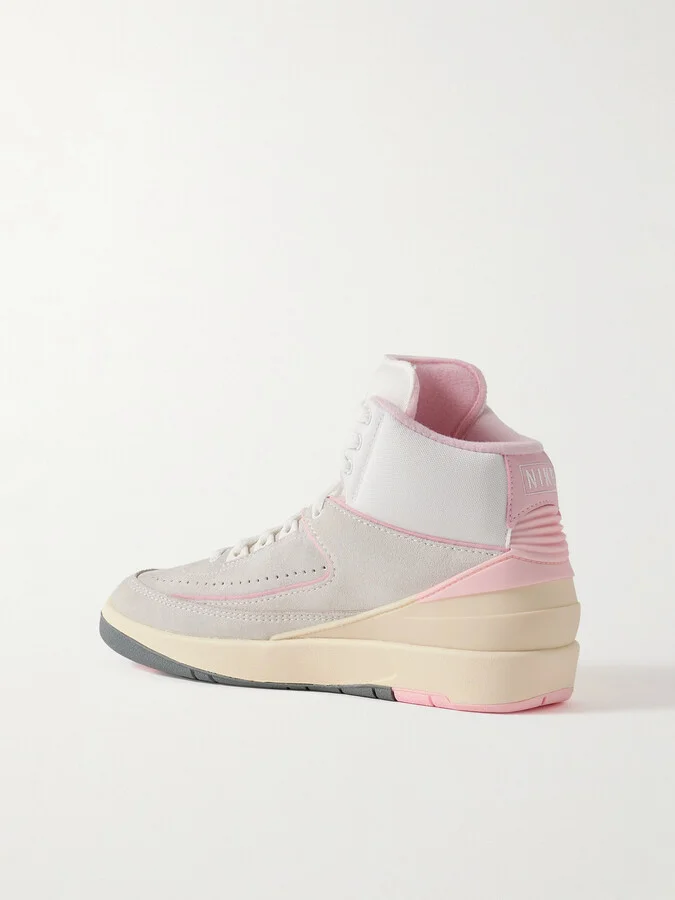 Nike - Air Jordan 2 Retro Canvas-trimmed Suede High-top Sneakers - Pink - Image 3