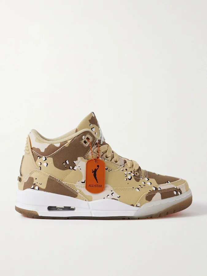 Nike - Air Jordan 3 Retro Tex Printed Canvas High-top Sneakers - Brown