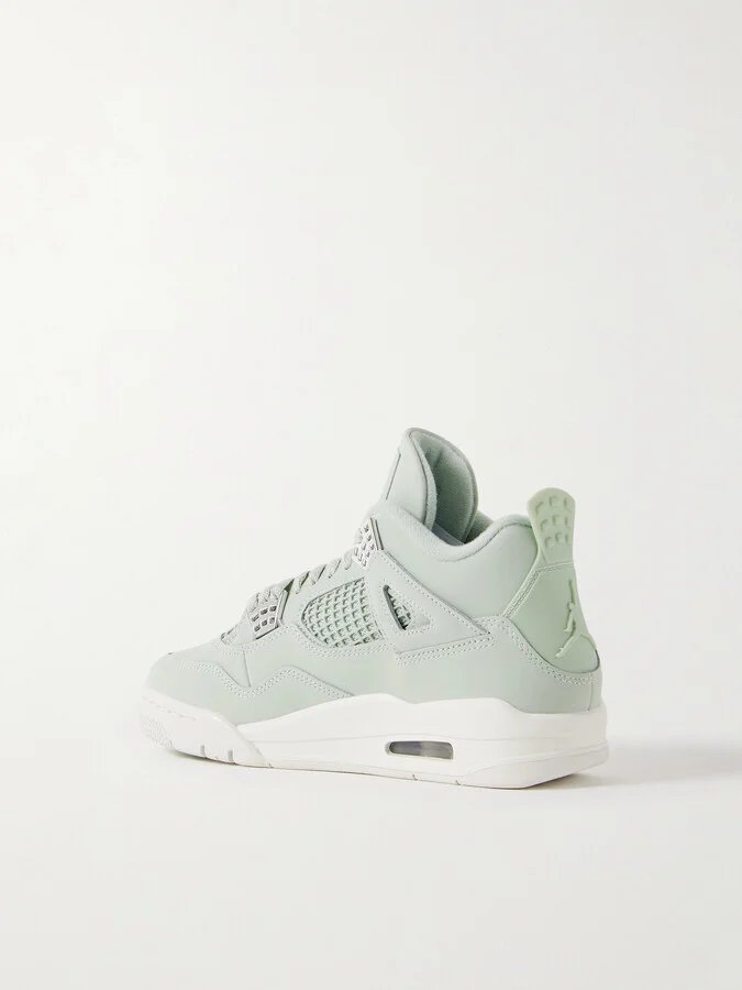 Nike - Air Jordan 4 Retro Rubber And Mesh-trimmed Leather High-top Sneakers - Green - Image 3