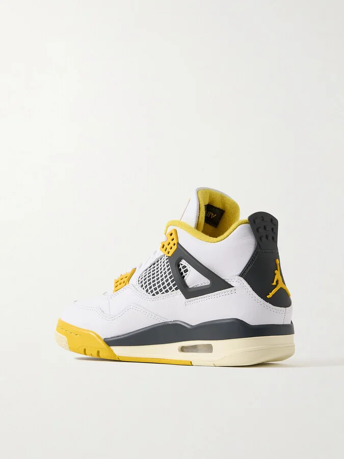 Nike - Air Jordan 4 Retro Rubber And Mesh-trimmed Leather High-top Sneakers - White - Image 3