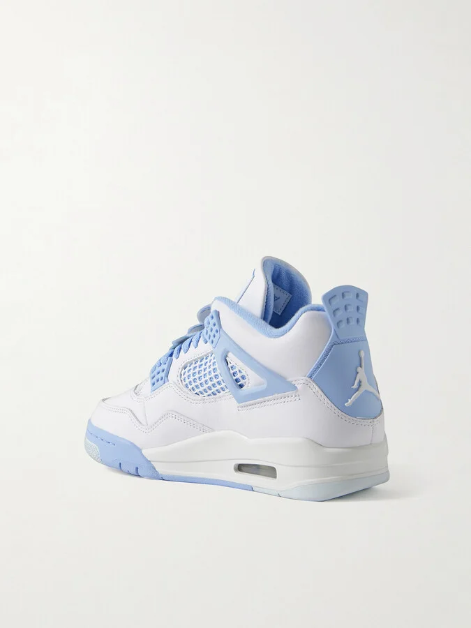 Nike - Air Jordan 4 Retro Rubber And Mesh-trimmed Leather High-top Sneakers - White - Image 3