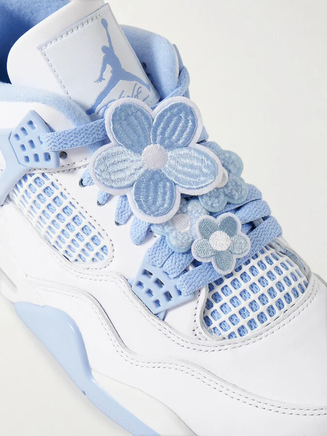 Nike - Air Jordan 4 Retro Rubber And Mesh-trimmed Leather High-top Sneakers - White - Image 4