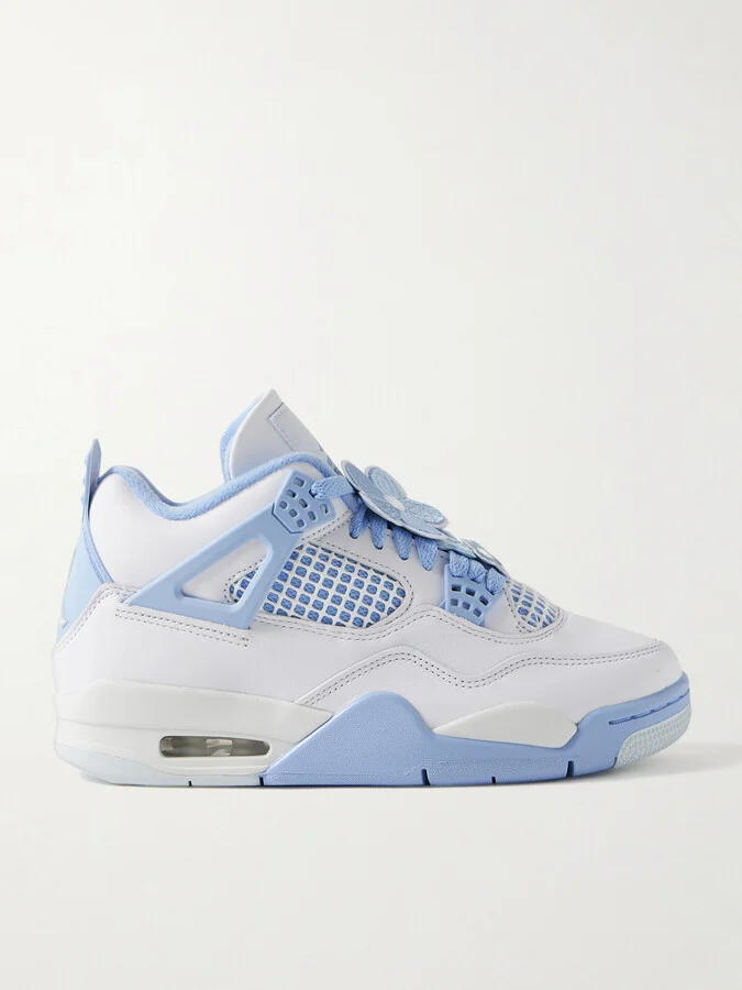 Nike - Air Jordan 4 Retro Rubber And Mesh-trimmed Leather High-top Sneakers - White