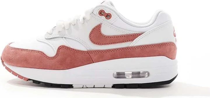Nike Air Max 1 sneakers in white and pink - Image 2