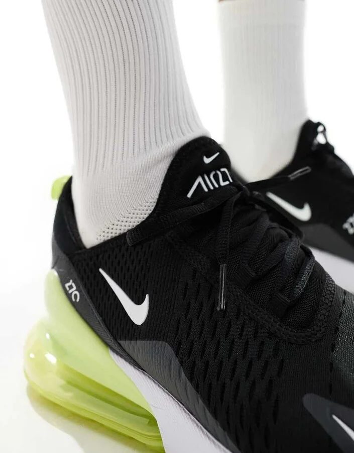 Nike Air Max 270 sneakers in black and green - Image 4
